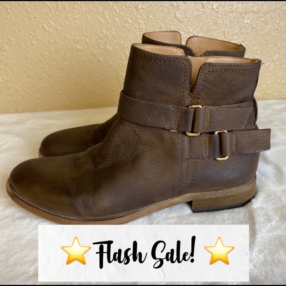 Franco Sarto Kacey Leather Brown Booties Size 6.5